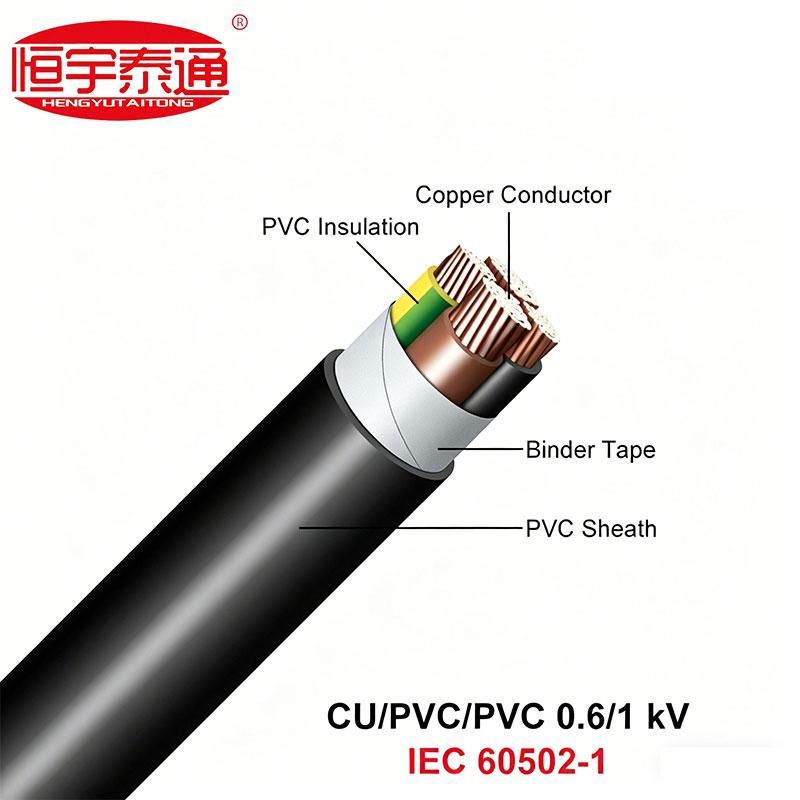 NYY कम भोल्टेज्ड कपर कन्डक्टर PVC इन्सुलेटेड पावर केबल